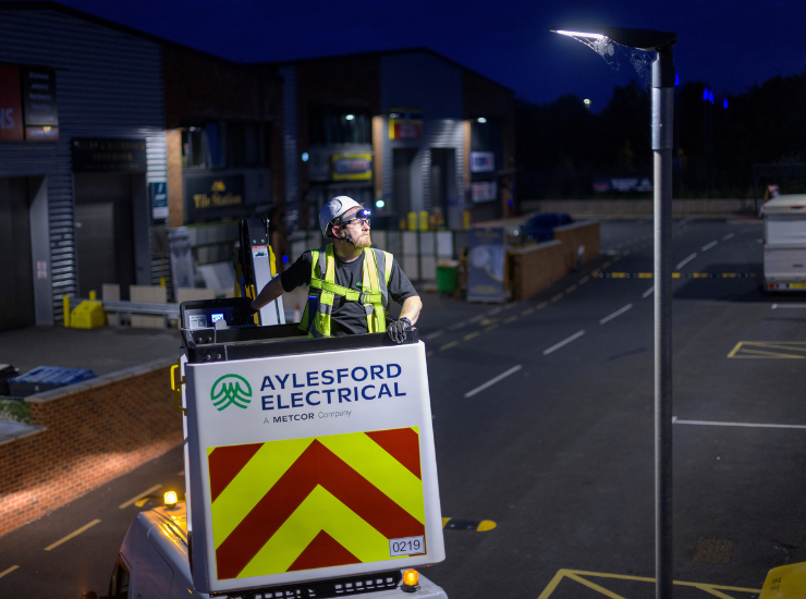 Aylesford Electrical engineer inspecting LED lights